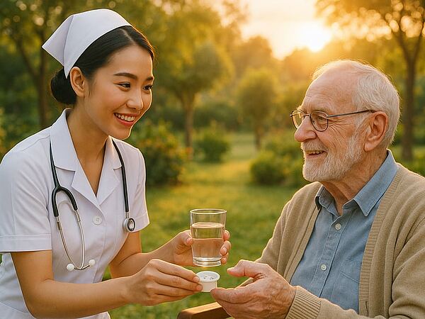 Pflegekraft mit Senior